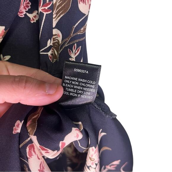 Stitch Fix 41Hawthorn Dark Navy Pink Floral Button Down Knee Length Dress Small - Picture 10 of 11